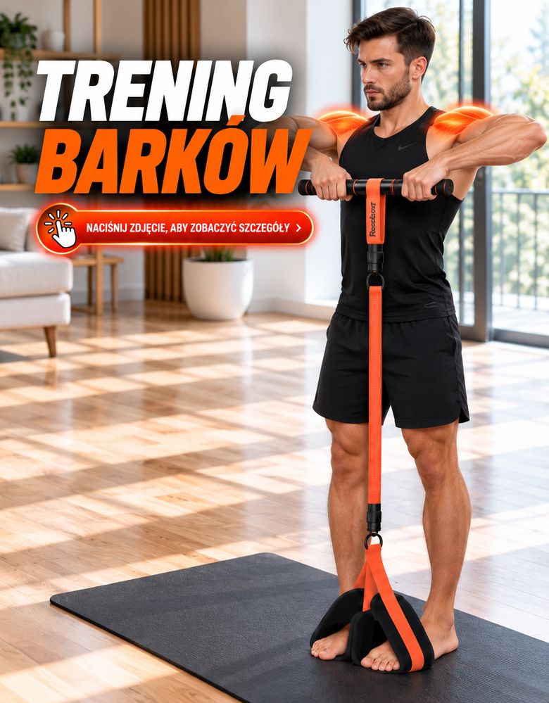 Trening barków z ekspanderem pedałowym ElastiFit