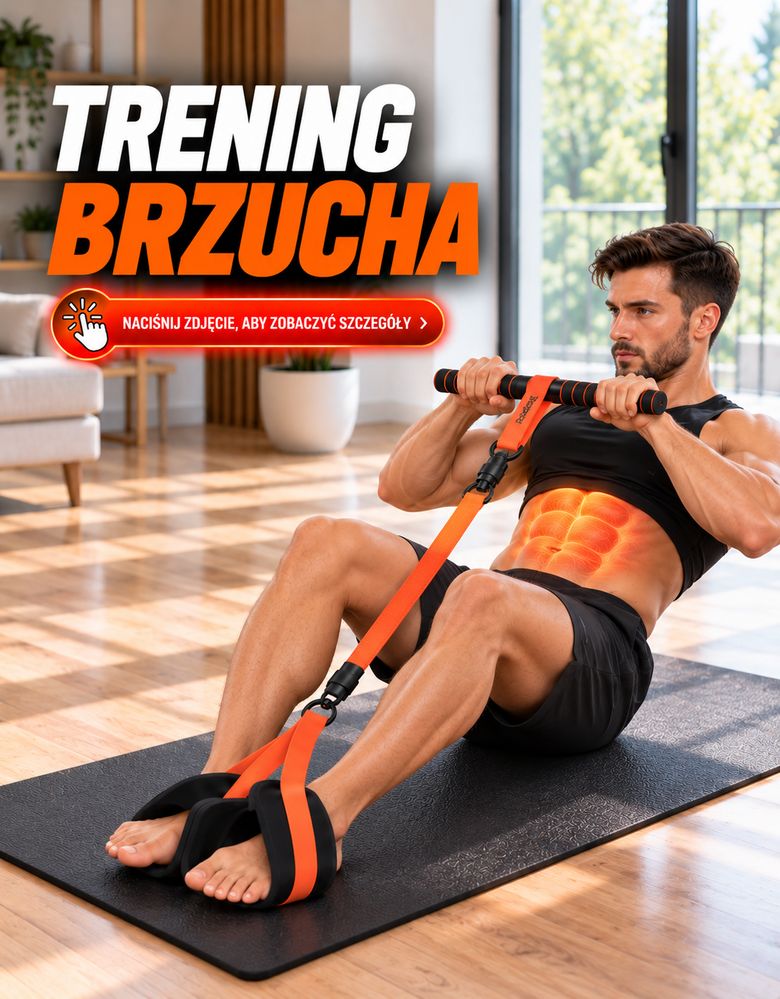 Trening brzucha z ekspanderem pedałowym ElastiFit