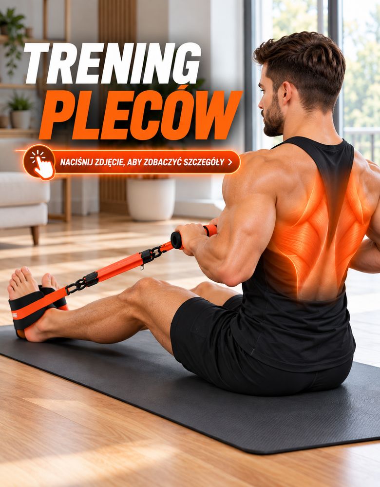 Trening pleców z ekspanderem pedałowym ElastiFit