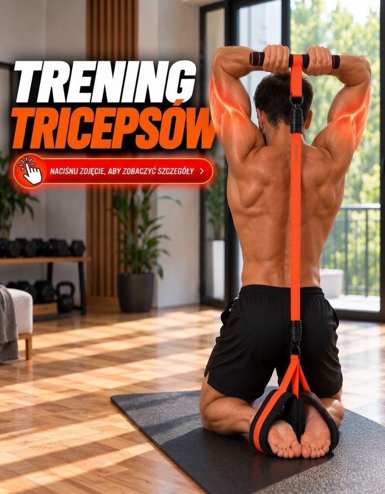 Trening tricepsów z ekspanderem pedałowym ElastiFit